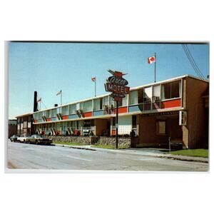 Ascot Motel North Bay Ontario Canada Retro Googie Sign Postcard